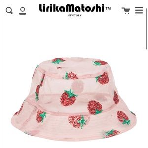 Lirika Matoshi Strawberry bucket hat. New without tags.